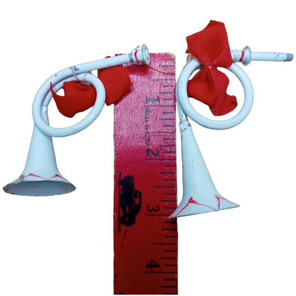 🎺 Vintage Christmas Ornaments🎄📯 Set 3pc Toy Trumpet + Soldier - Picture 8 of 14